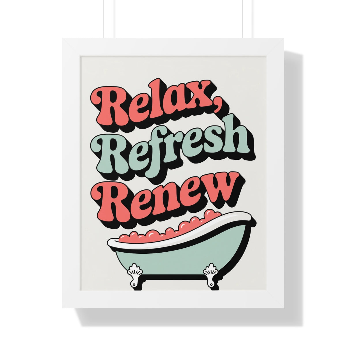 Relax Refresh Renew Retro Wall Art Print Decor