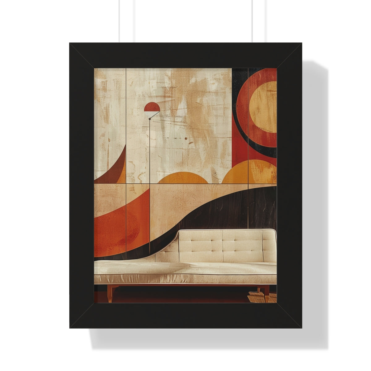 Modern Abstract Wall Art with Framed Accent Decor