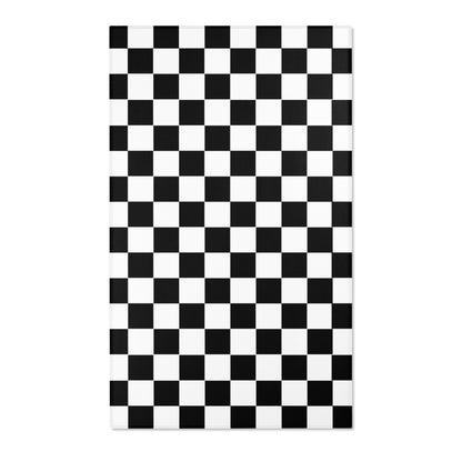 Black and White Checkered Area Rug, Cute Cool Living Room Rug, Minimalist Rug