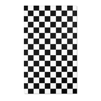 Black and White Checkered Area Rug, Cute Cool Living Room Rug, Minimalist Rug