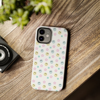 Smiley Face Retro Tough Phone Case, Cute Cool Trendy Biodegradable Phone Case