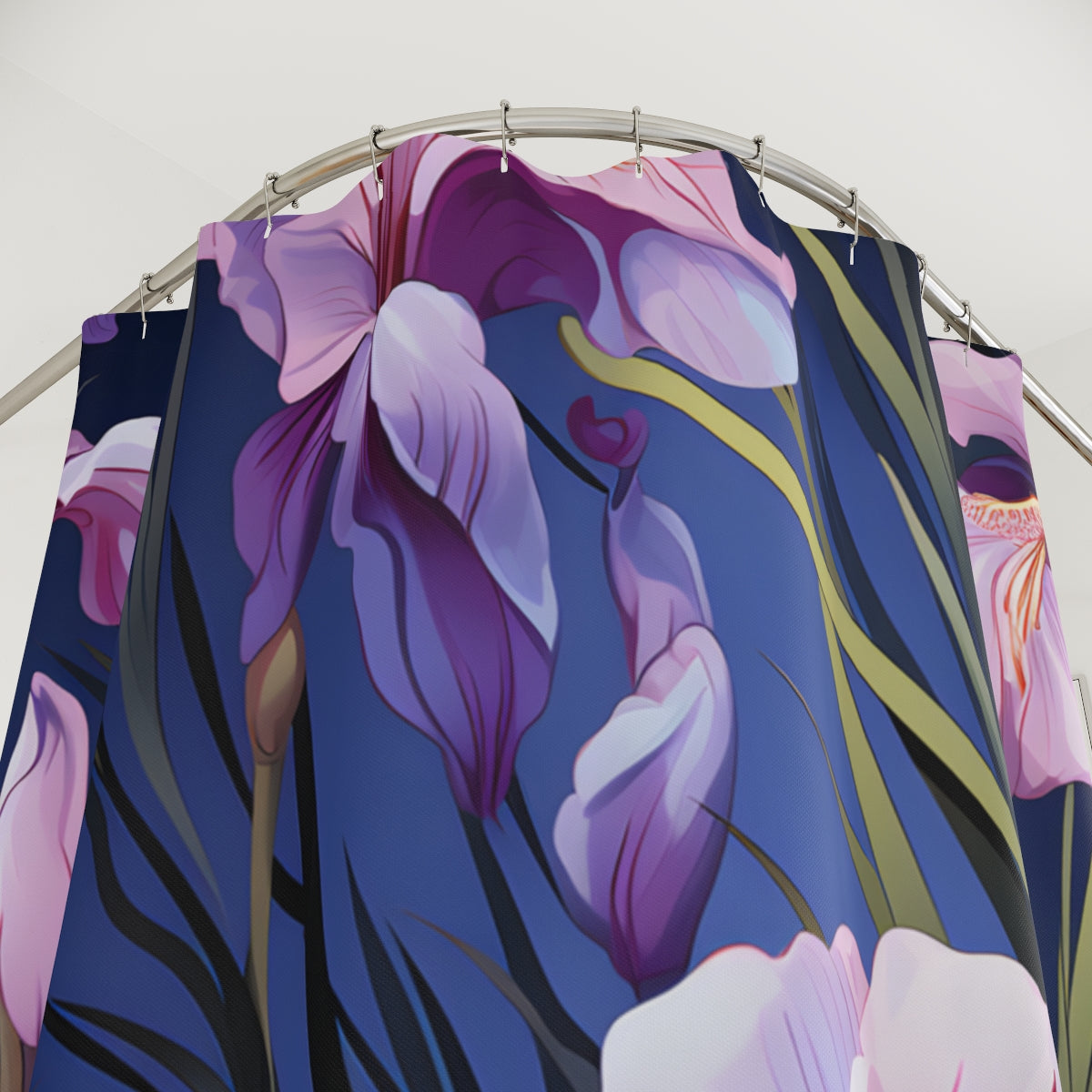 Elegant Floral Design Shower Curtain for Bathroom Decor