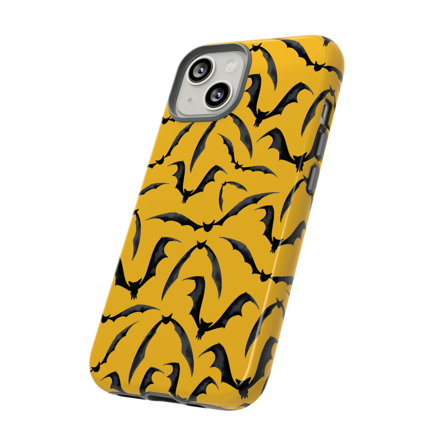 Bat Phone Case, iPhone 15 Case, Cute Glossy Halloween Goth Phone Case