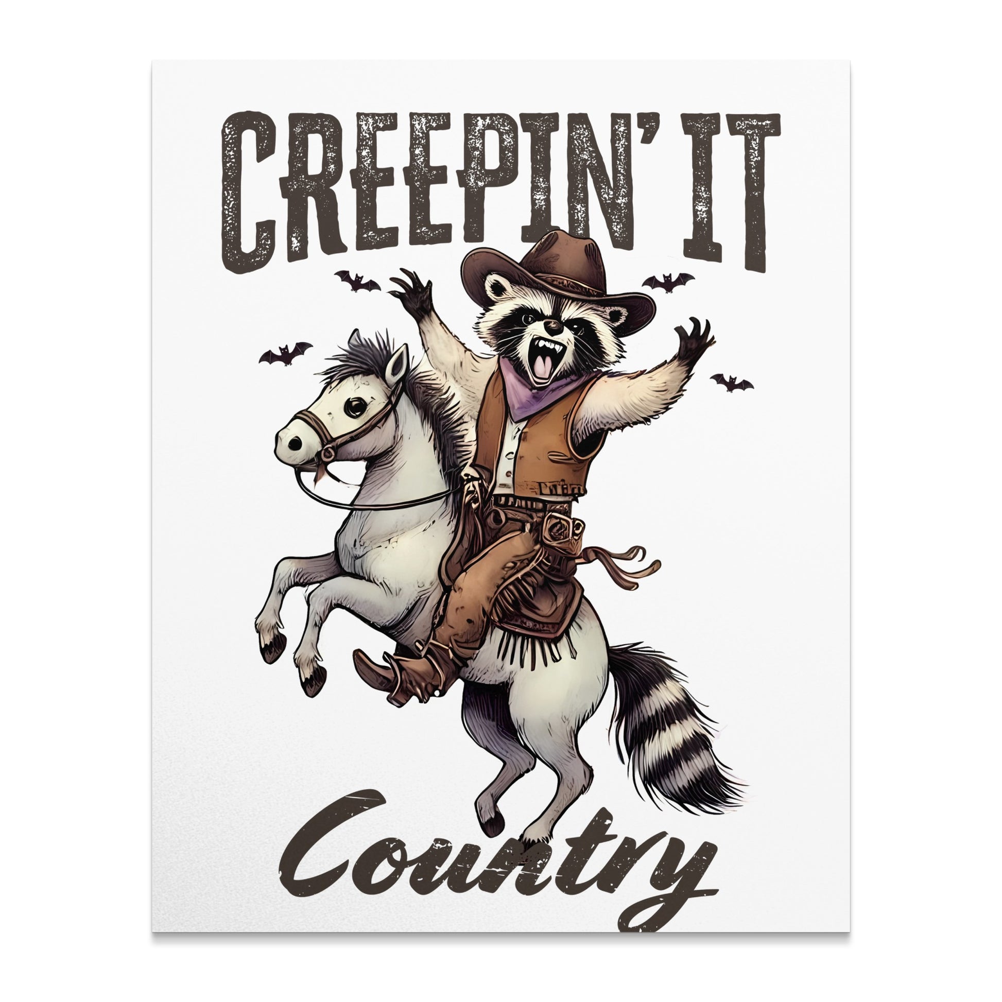 Creepin' It Country Raccoon On Horse Poster product