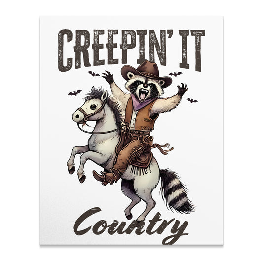 Creepin' It Country Raccoon On Horse Poster product