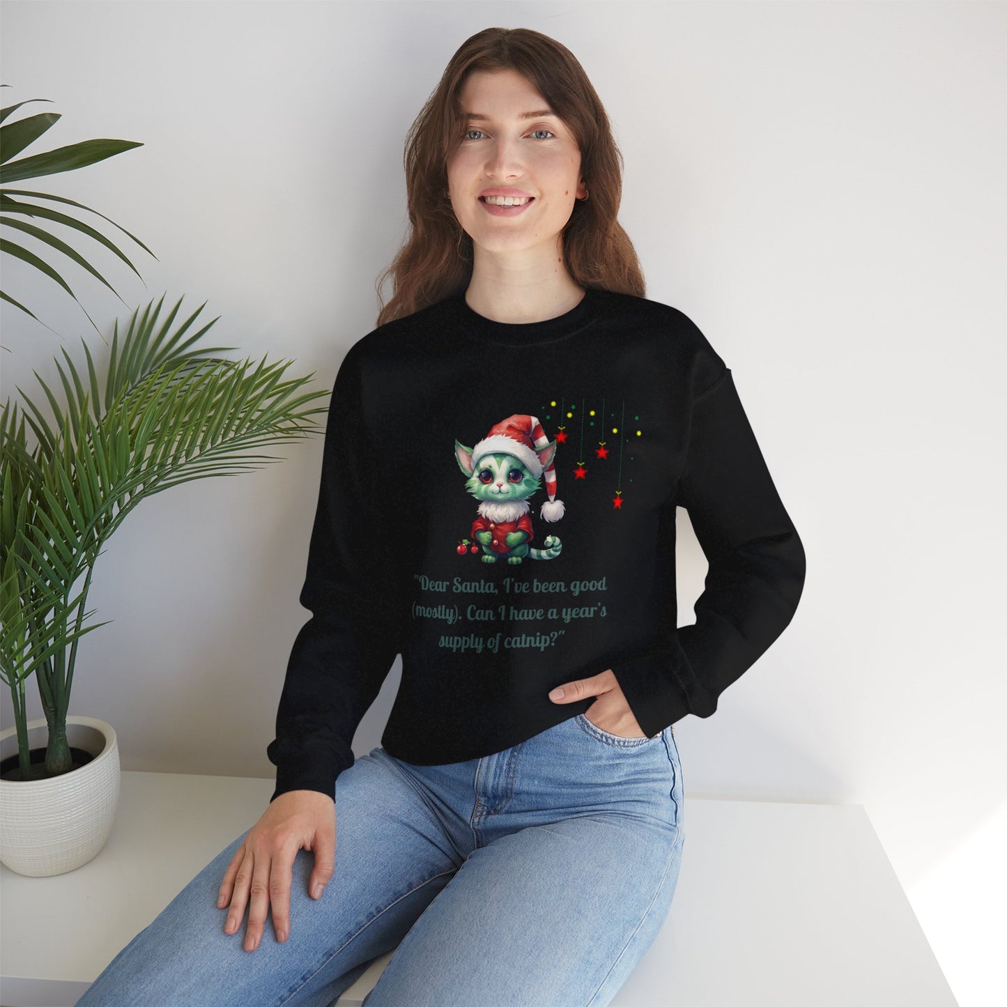 Funny Christmas Cat Sweatshirt - Christmas Crewneck- Holiday Sweatshirt