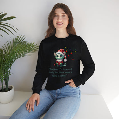 Funny Christmas Cat Sweatshirt - Christmas Crewneck- Holiday Sweatshirt