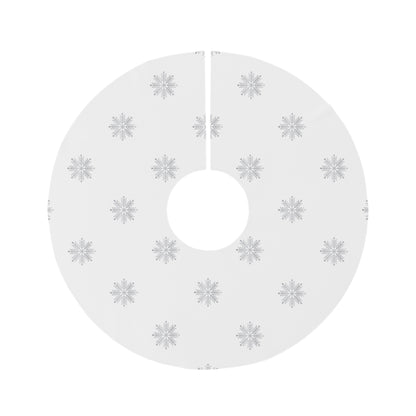 White Snowflake Tree Skirt, Seasonal Decor Christmas, Round Tree Skirt
