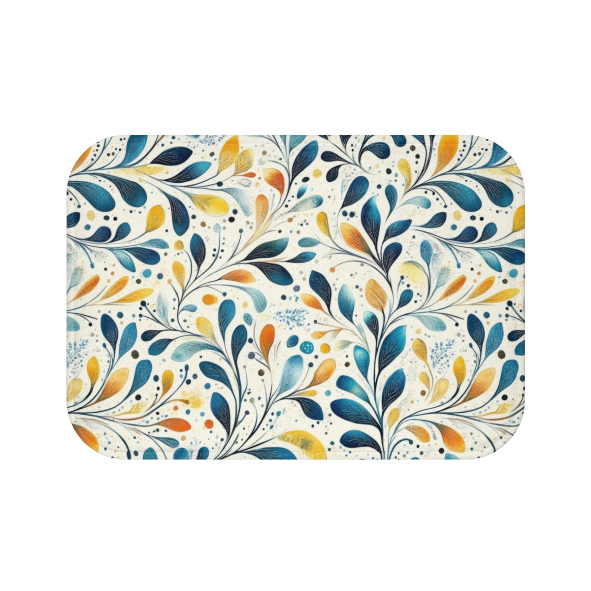 Decorative Floral Print Bath Mat Rug