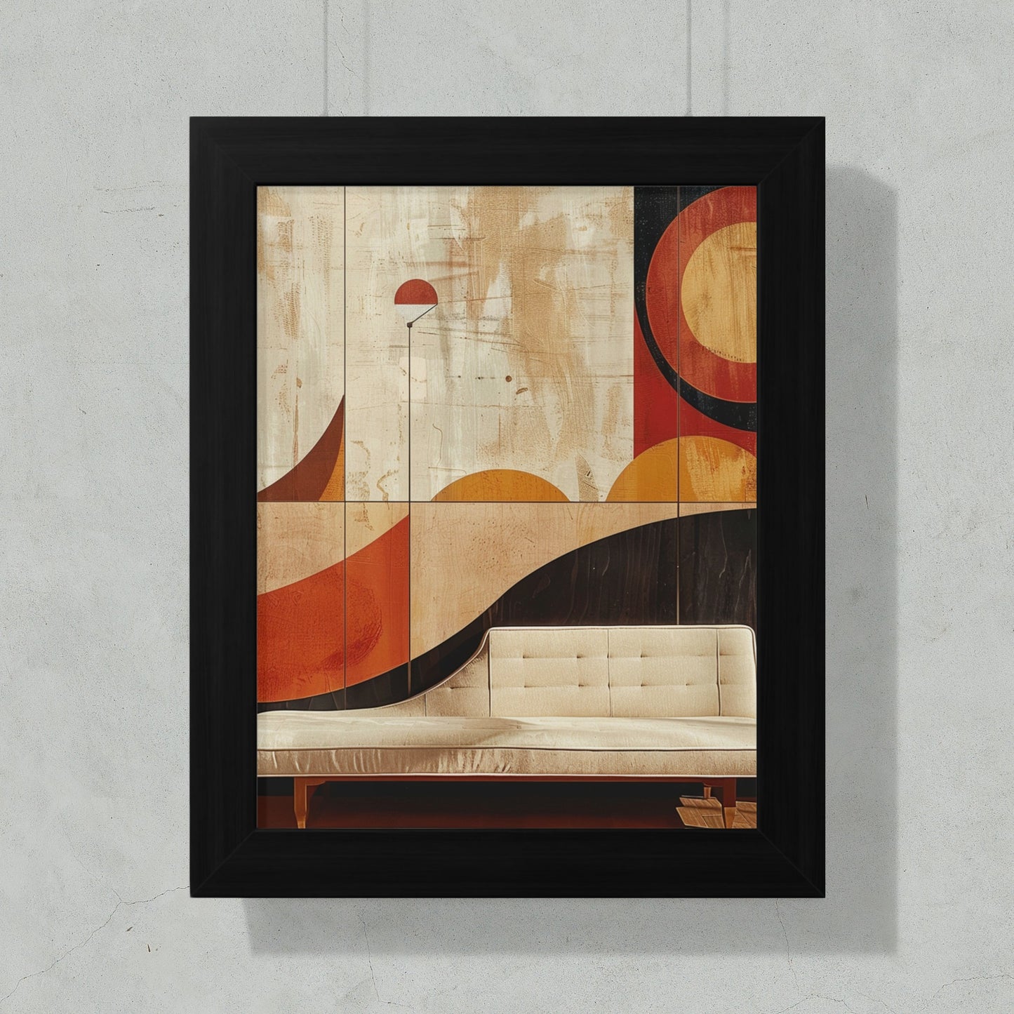 Abstract Modern Art Wall Decor with Sofa Scene Canvas