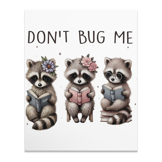 Adorable Raccoons Reading Novelty Art Print product