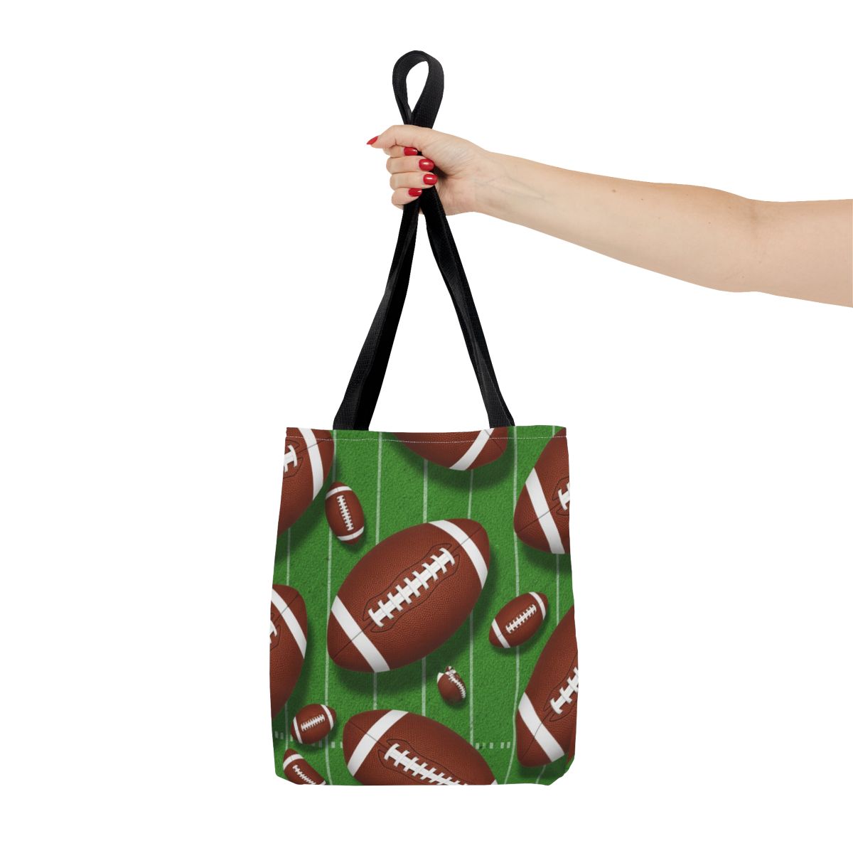 Football Themed Design Vertical Handle Tote Bag