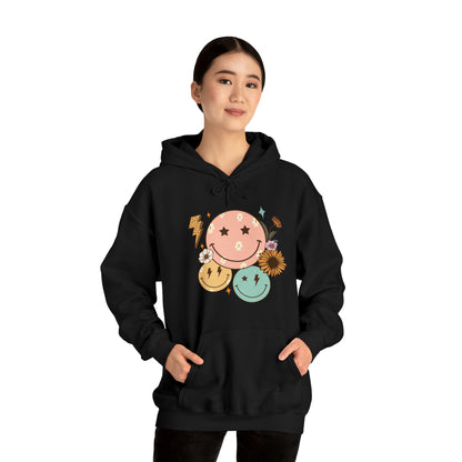 Cool Retro Happy Face Hoodie Sweatshirt Streetwear Unisex Hooded Sweatshirt