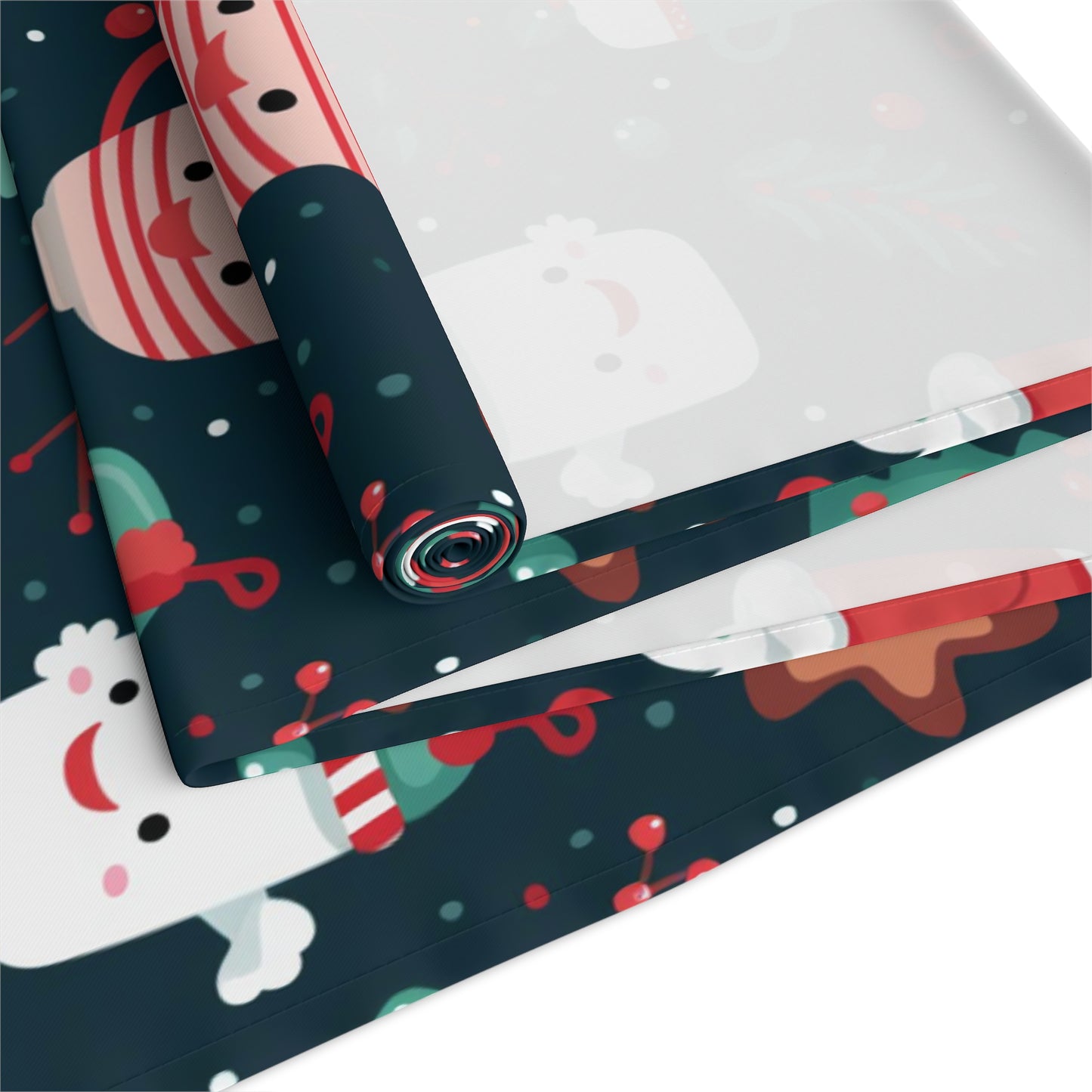 Kawaii Christmas Table Runner, Cute Holiday Decoration, Table Cloth Decor