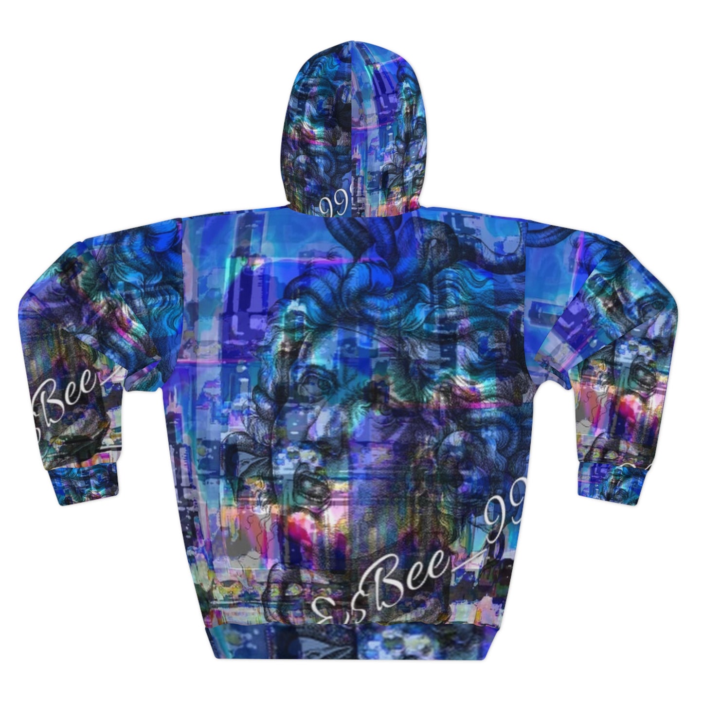 Abstract Medusa Blue Hoodie Dark Academia