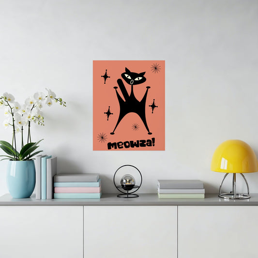 Retro Style Cat Theme Meowza Art Print Product