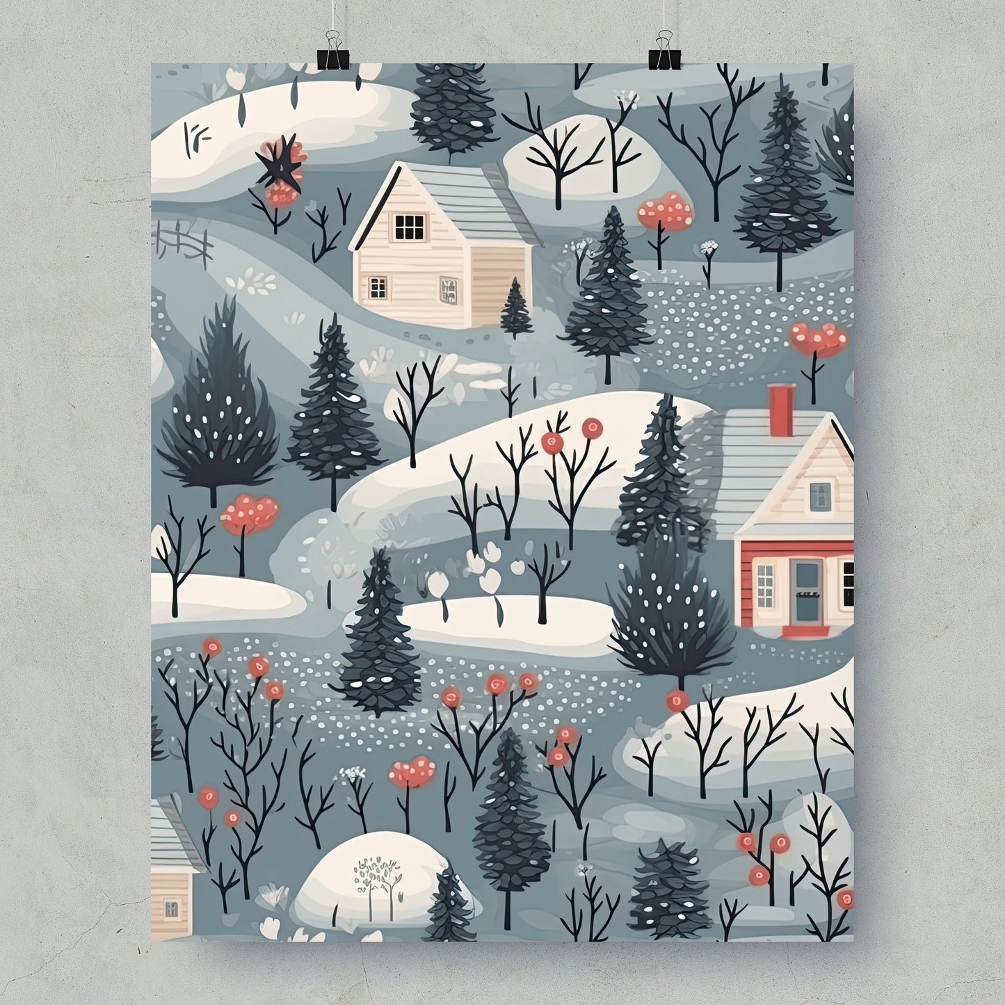 Winter Wonderland Scenic Art Print for Home Decor