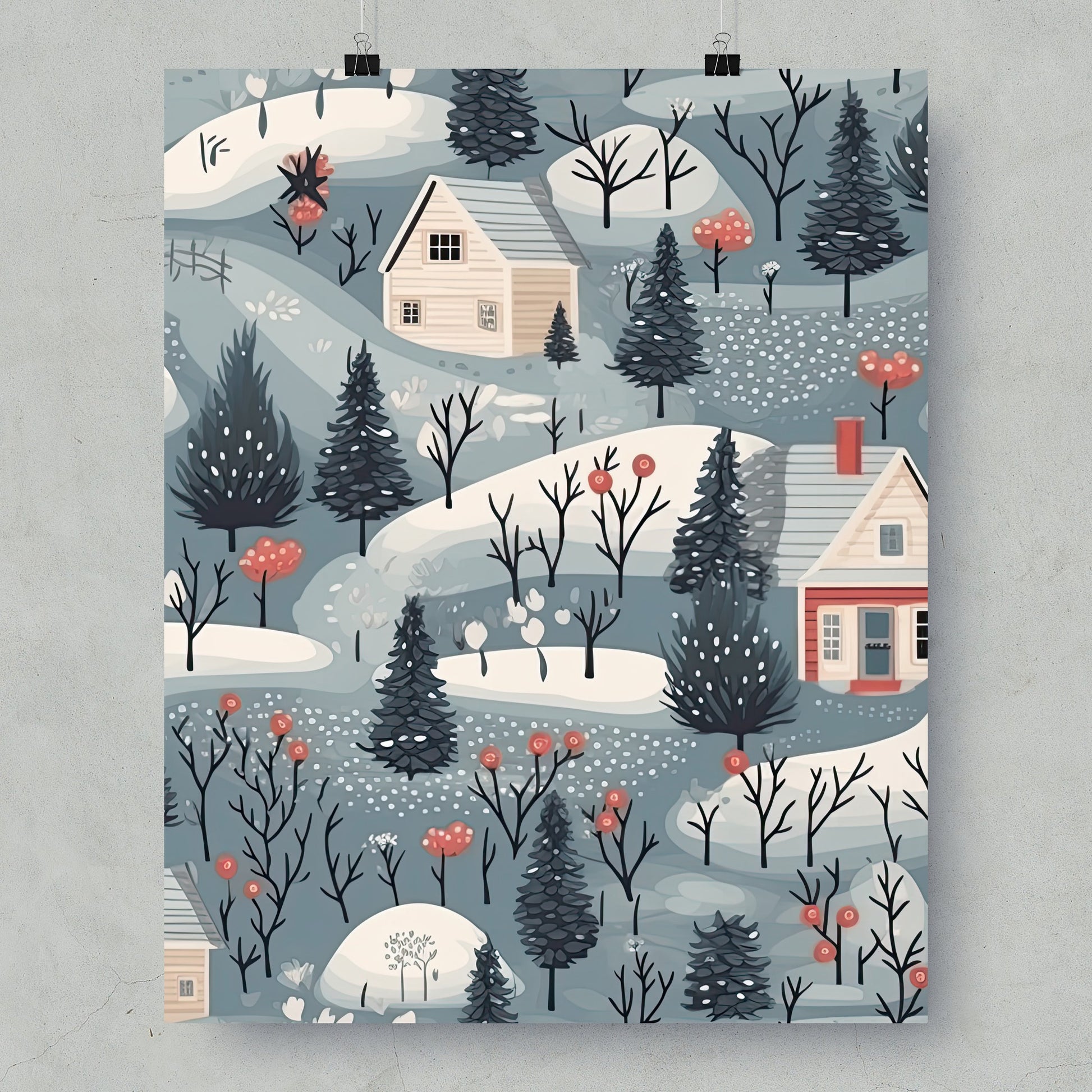 Winter Wonderland Scenic Art Print for Home Decor