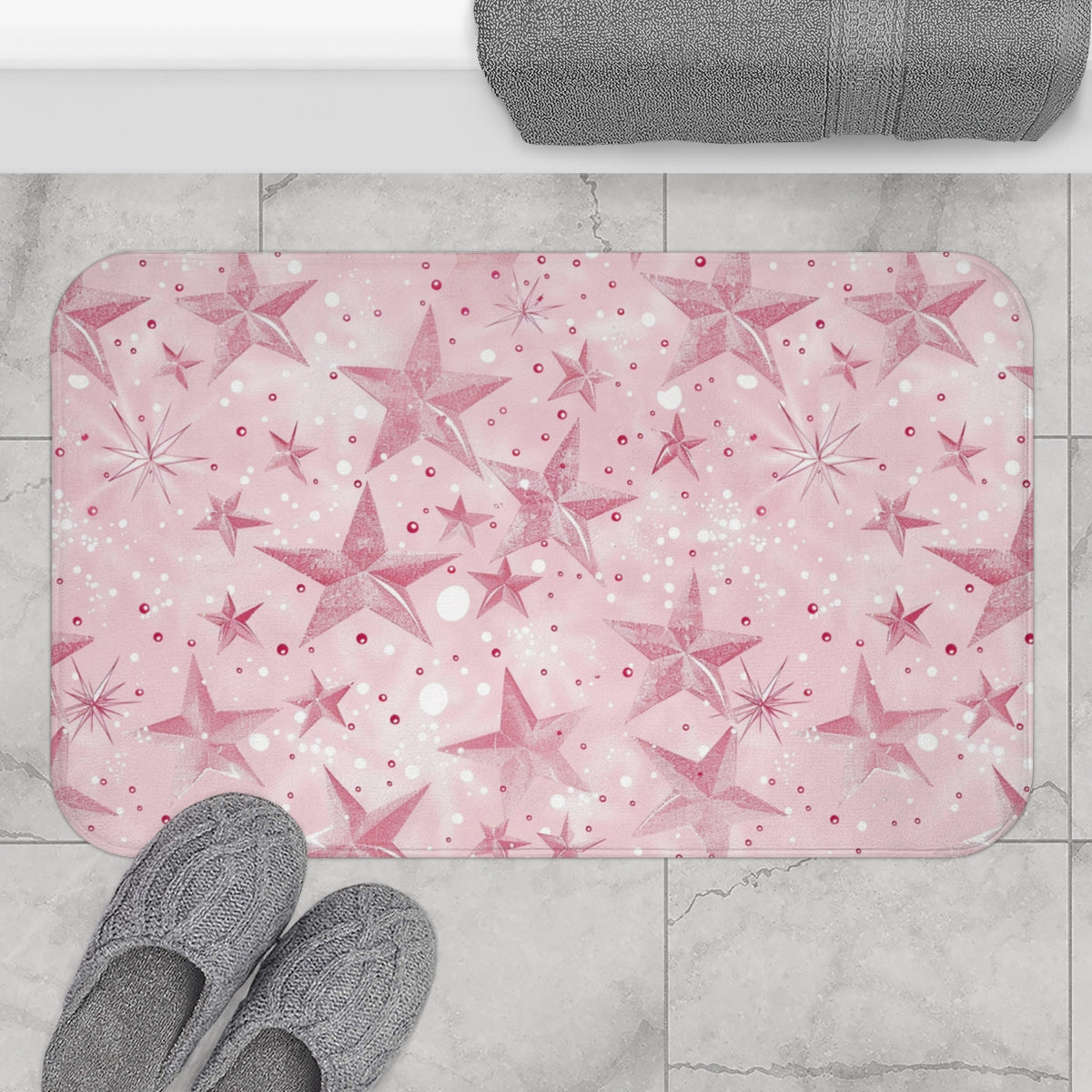 Pink Star Design Non-Slip Bathroom Mat Product