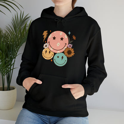 Cool Retro Happy Face Hoodie Sweatshirt Streetwear Unisex Hooded Sweatshirt