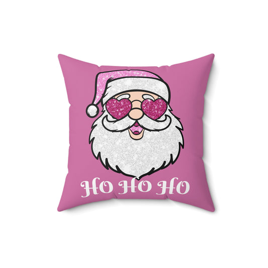 Pink Santa Throw Pillow Cover, Cute Santa Pillow, Christmas Pillow Cover, Holiday