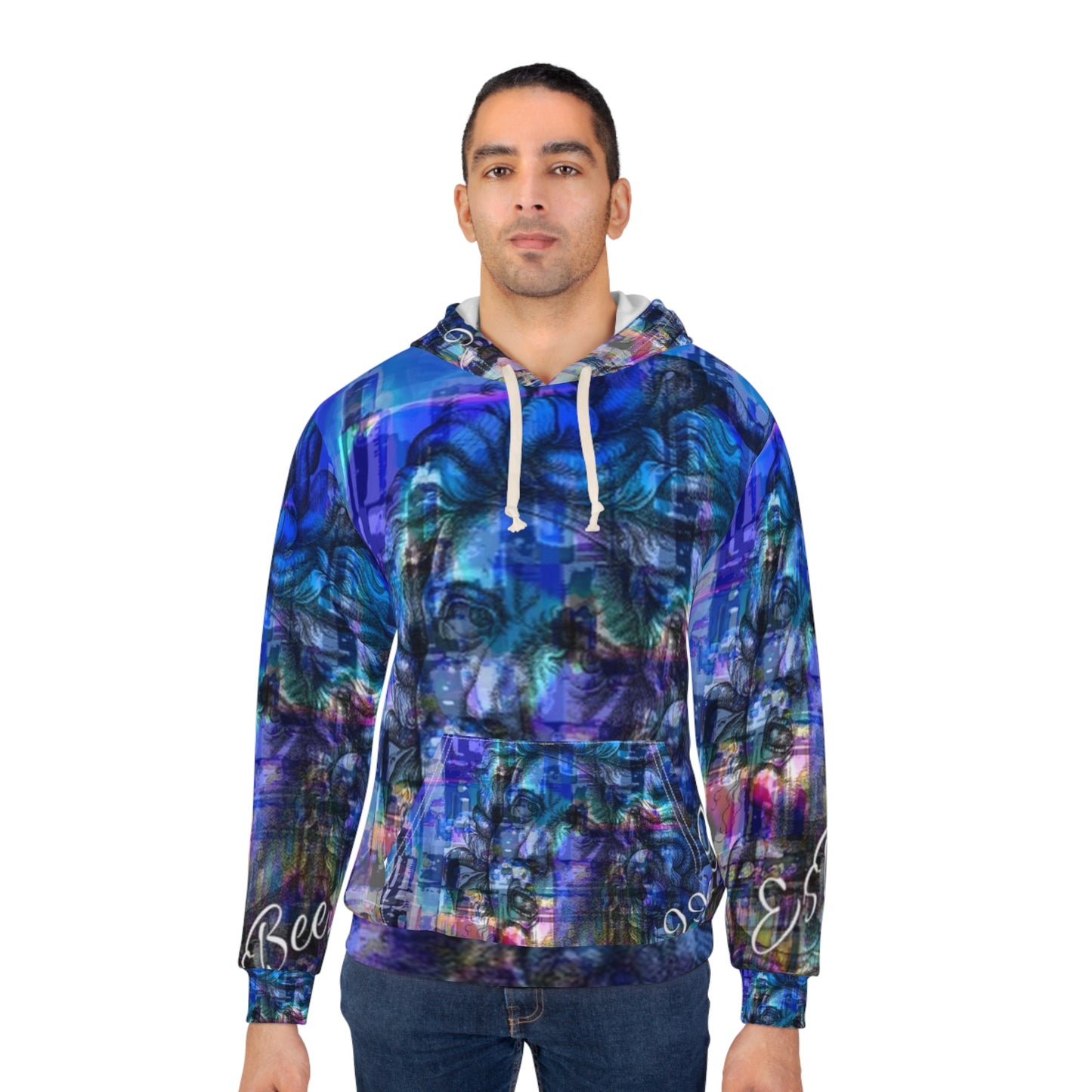 Abstract Medusa Blue Hoodie Dark Academia