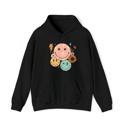 Cool Retro Happy Face Hoodie Sweatshirt Streetwear Unisex Hooded Sweatshirt