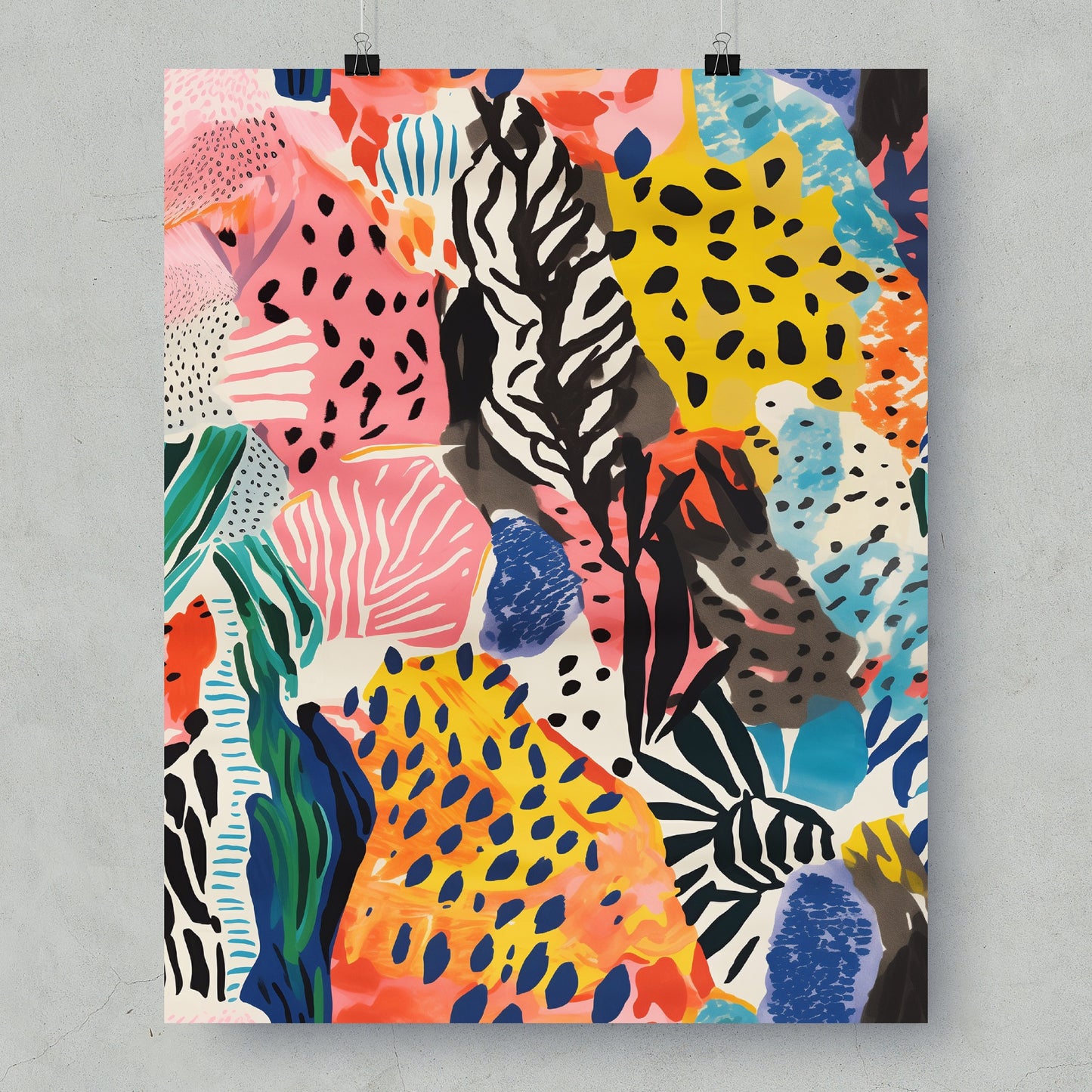 Vibrant Abstract Animal Print Colorful Art Poster Product