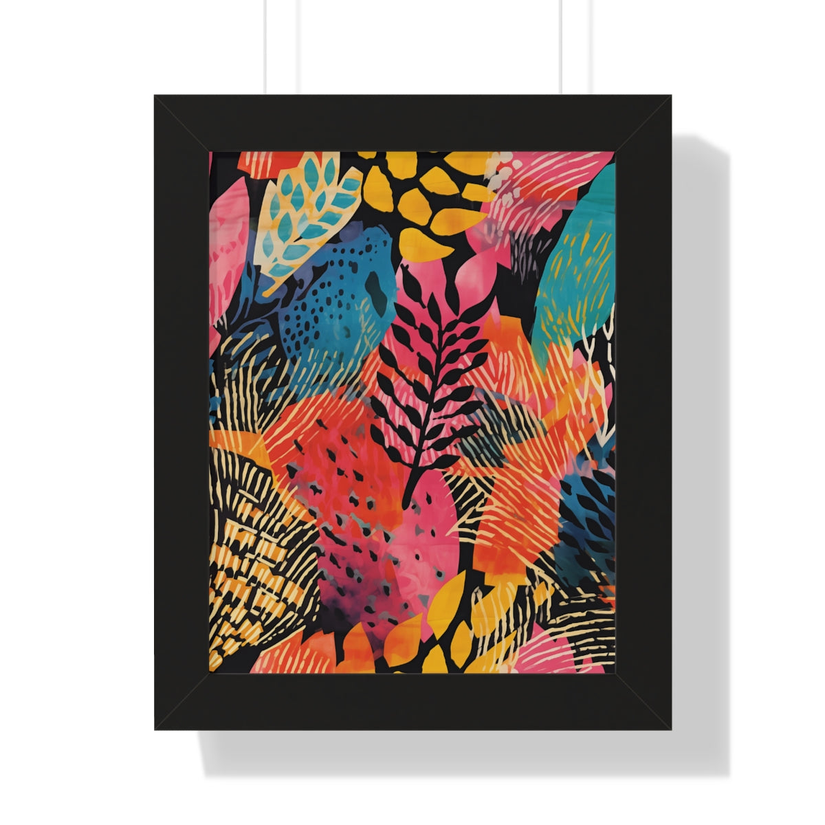 Vibrant Abstract Multicolor Leaf Artwork Wall Frame Decoration