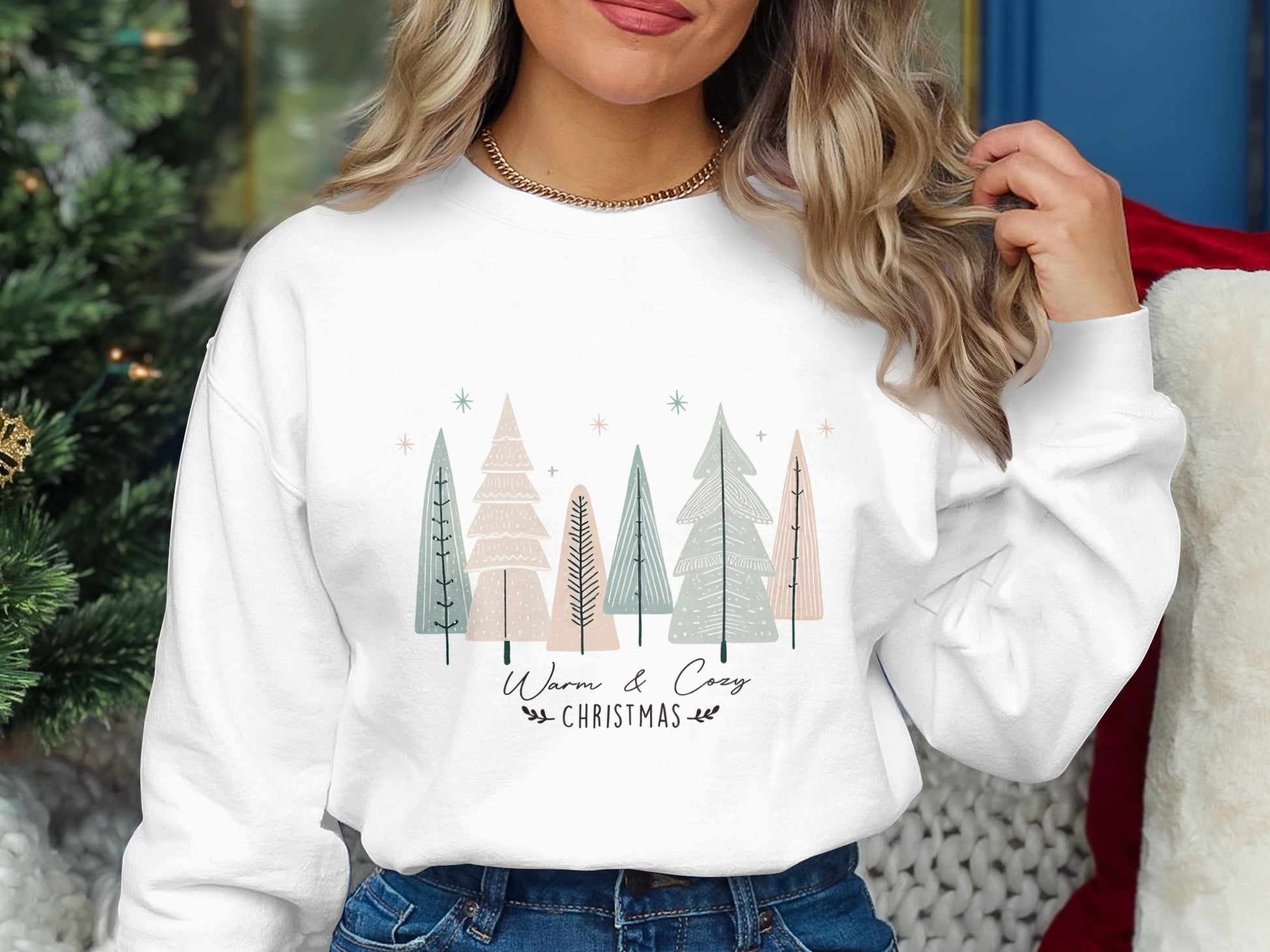 Warm and Cozy Christmas Tree Forest Sweatshirt