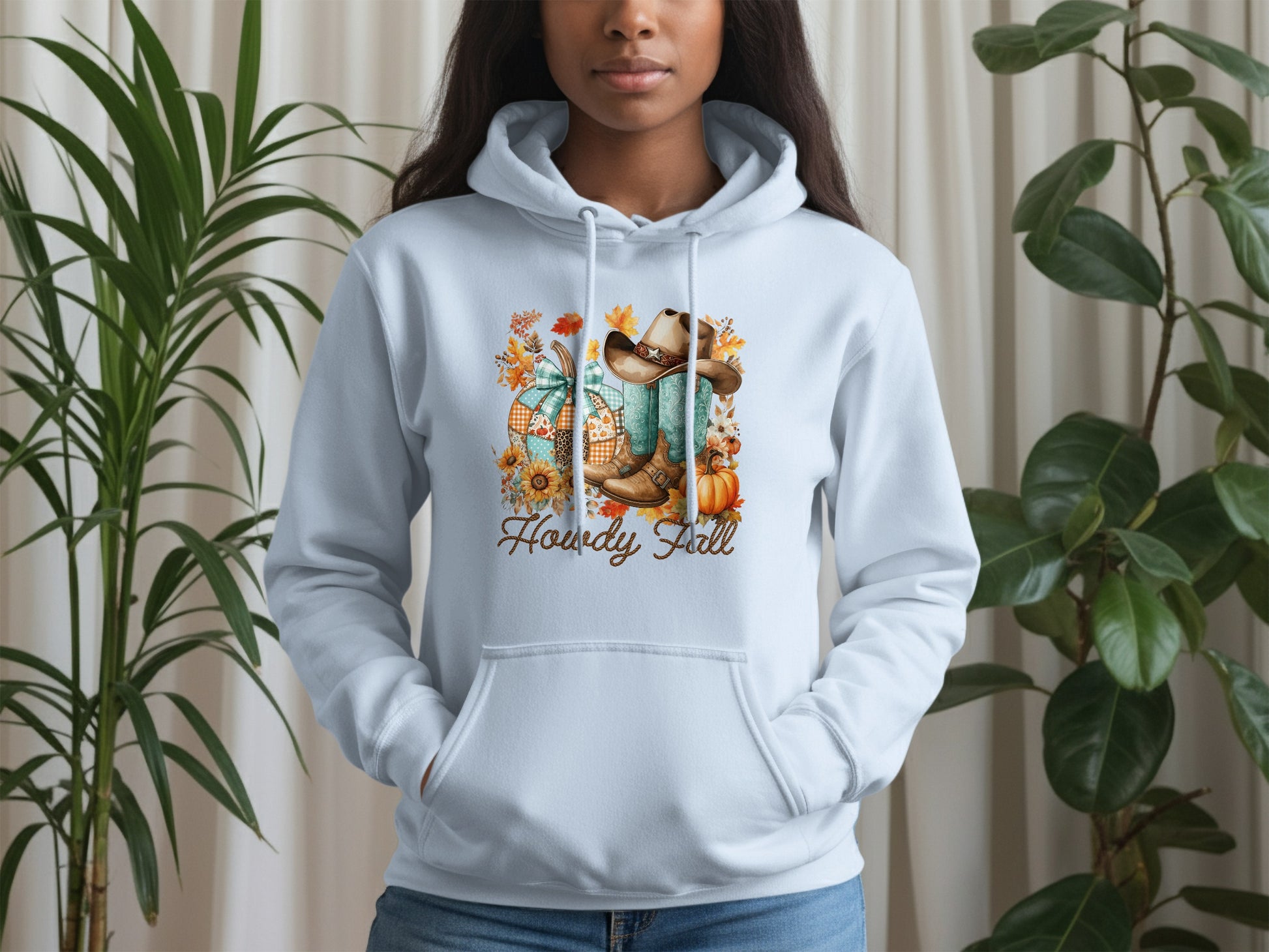 Howdy Fall Hoodie with Rustic Autumn Graphics product