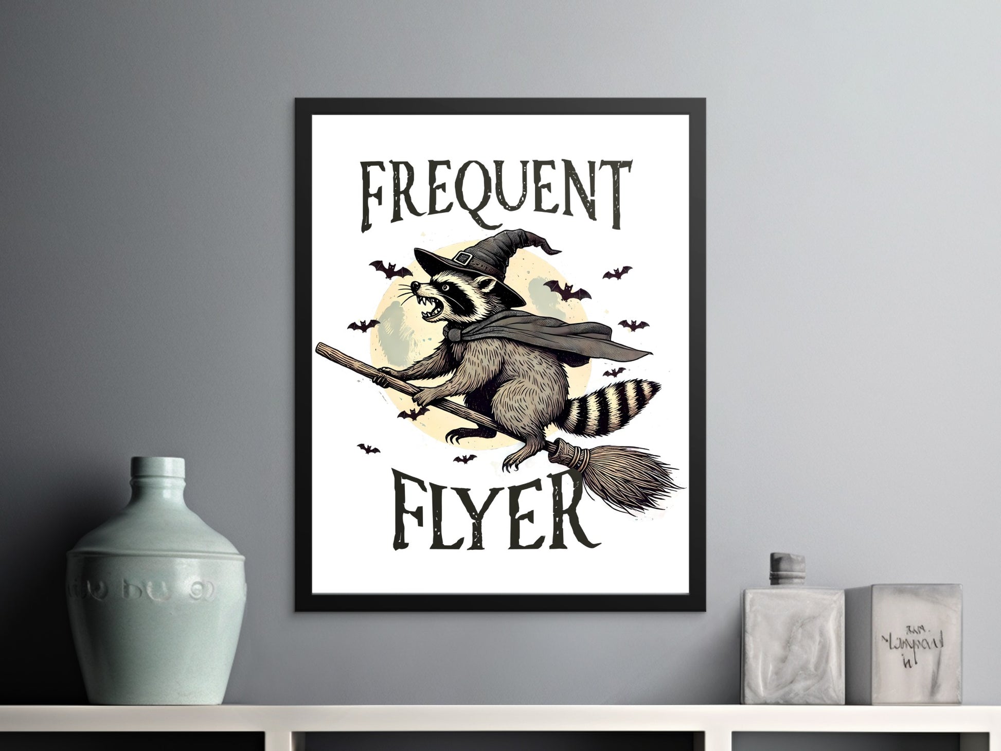 Frequent Flyer Raccoon Wizard Poster Wall Art product