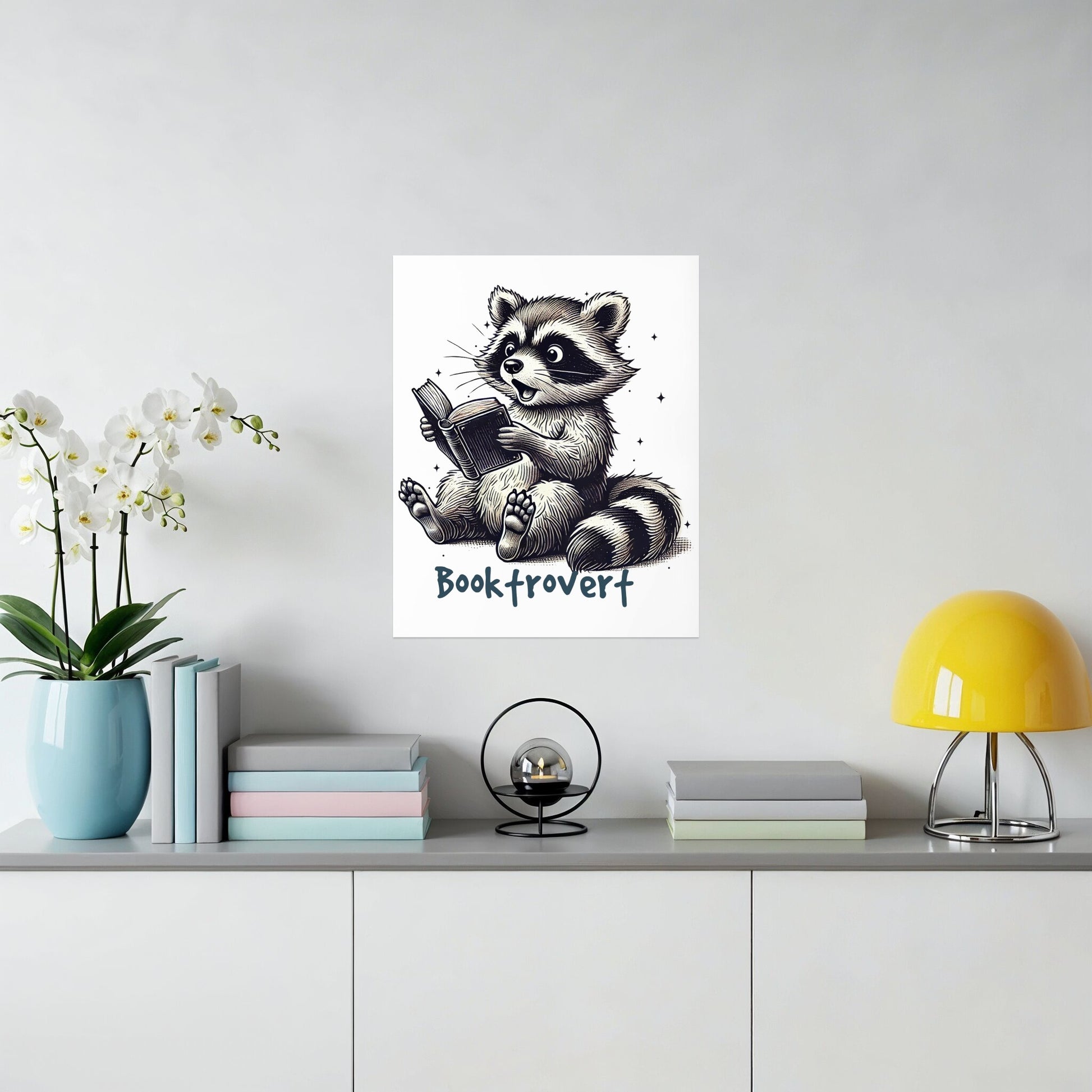 Adorable Raccoon Booktrovert Wall Art Decor product