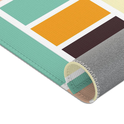 Mid Century Modern Area Rug, Colorful Decorative Living Room Rug