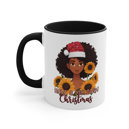 Melanin Christmas Accent Coffee Mug, 11oz