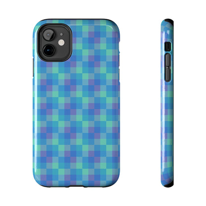 Blue Abstract Tough Phone Case, Cute Cool Trendy Biodegradable Phone Case