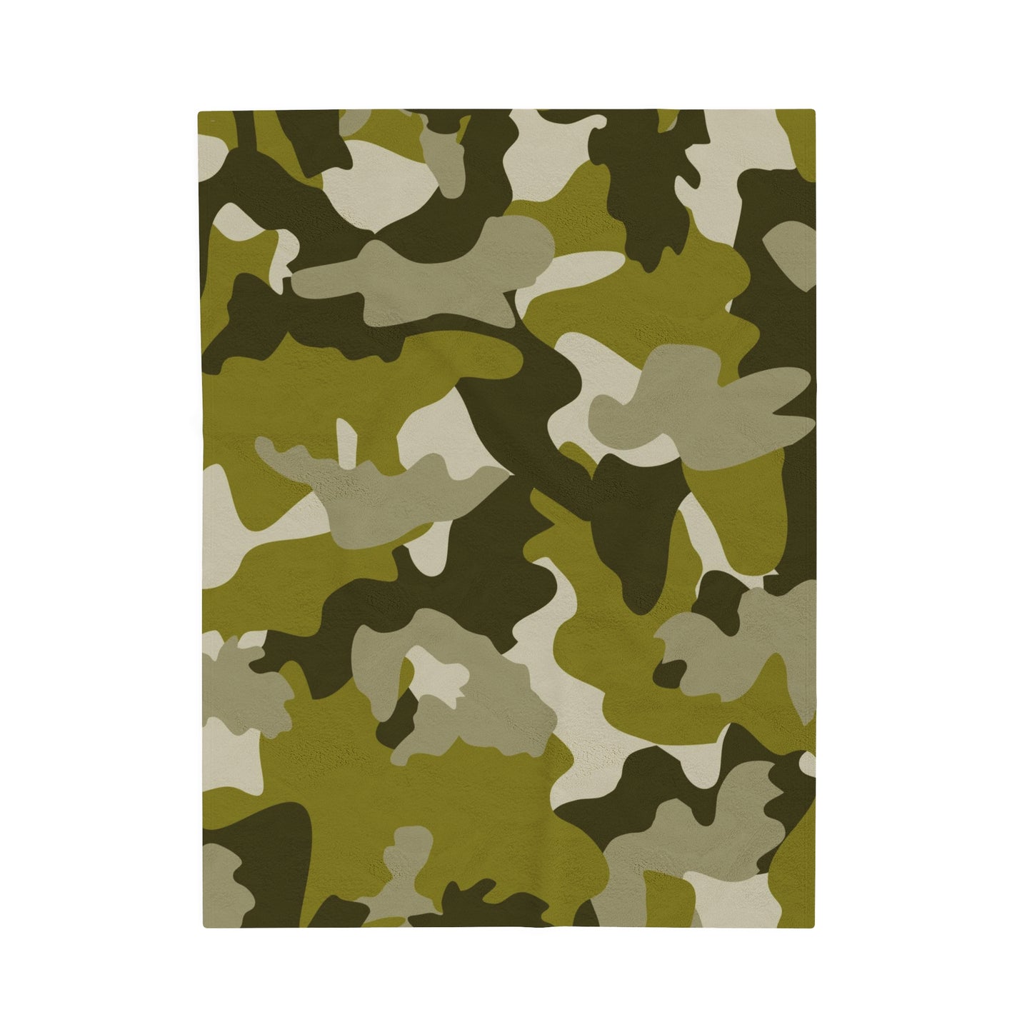 Green Camouflage Velveteen Plush Blanket, Cozy Warm Throw Blanket