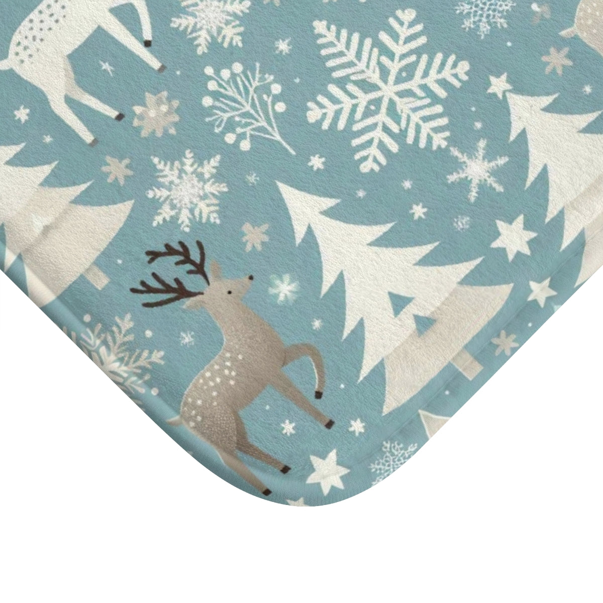 Festive Snowflake Reindeer Design Cozy Blanket