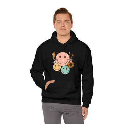 Cool Retro Happy Face Hoodie Sweatshirt Streetwear Unisex Hooded Sweatshirt