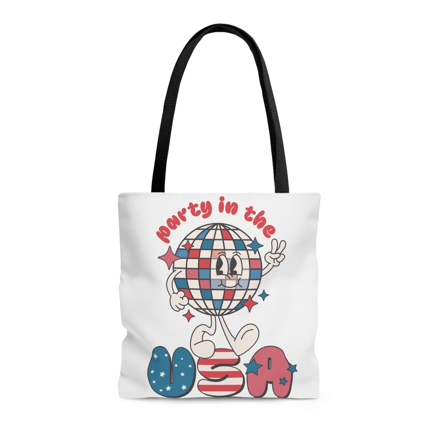 Funny 4th of July Tote Bag, Retro Party in the USA Cute Beach Summer Tote