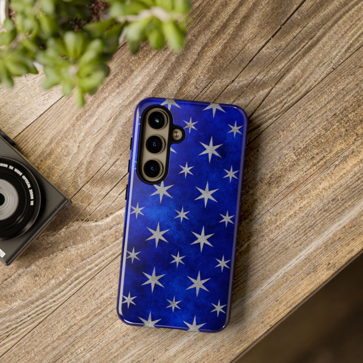 Blue Star Patterned Protective Phone Case