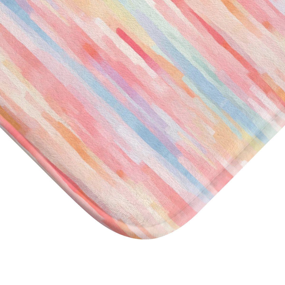 Vibrant Pastel Stripes Soft Decorative Bath Mat
