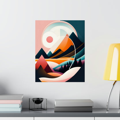 Mid-Century Modern Wall Art Print, Wall Room Decor Premium Matte Vertical Poster