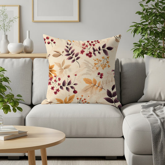 Elegant Floral Pattern Throw Pillow for Home Decor