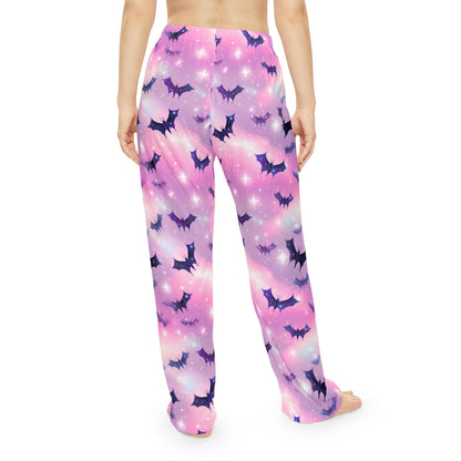Pink Halloween Bats  Pajama Pants, Spooky Lounge Wear,