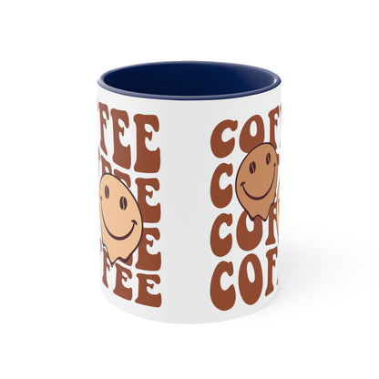 Cute Coffee Mug, Happy Face Funny Ceramic Mug Cup 11oz