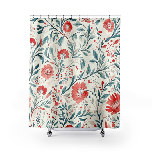 Floral Shower Curtain with Vibrant Flower Design