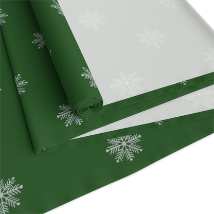 Green Christmas Table Runner, Elegant Table Decoration, Holiday Table Cloth