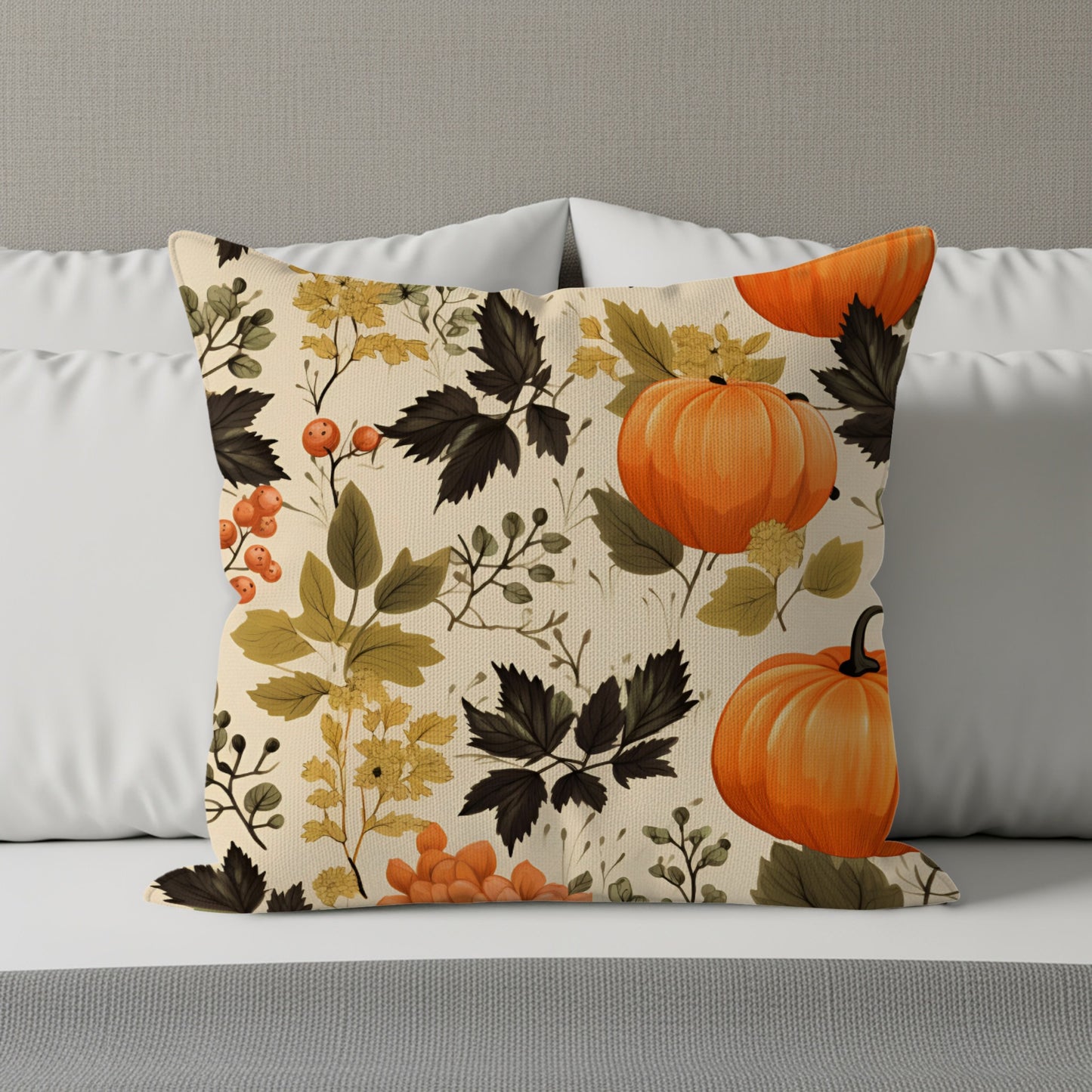 Autumn Harvest Floral Design Decorative Pillow