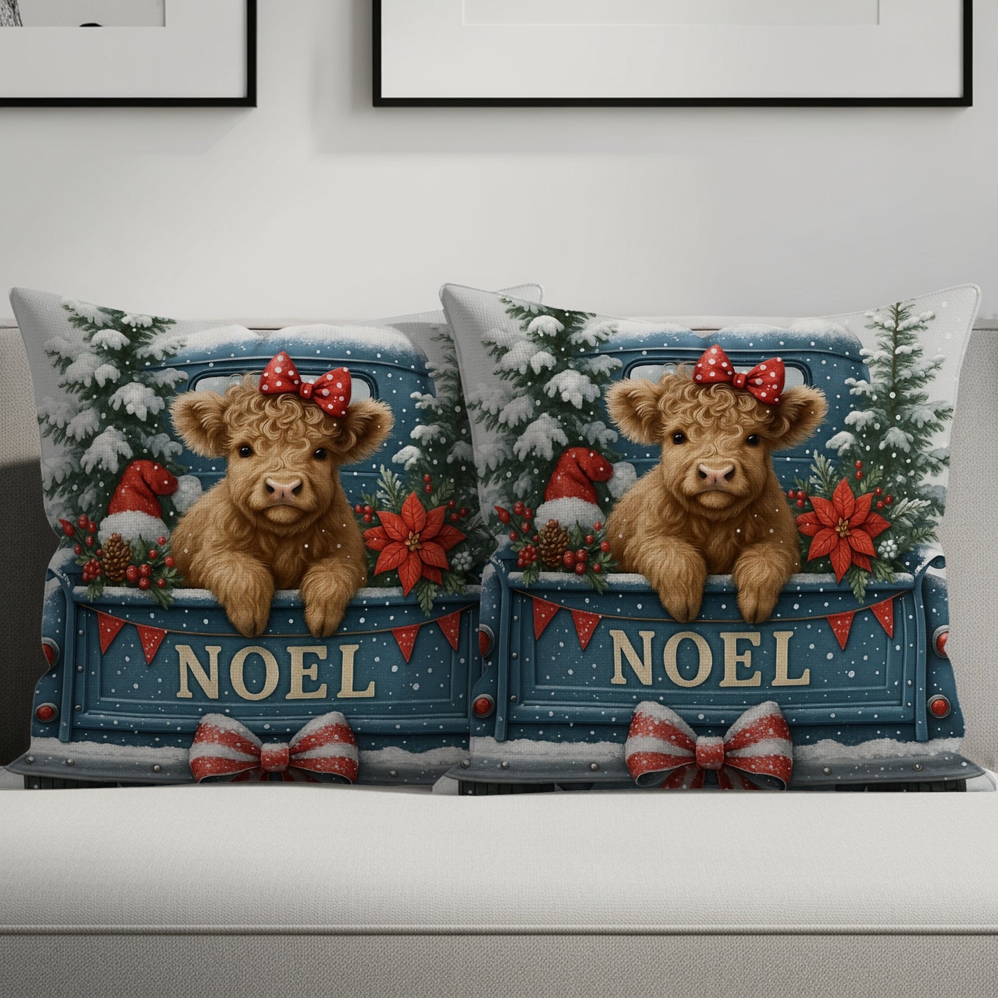 Festive Holiday Cushions with Adorable Animal Design